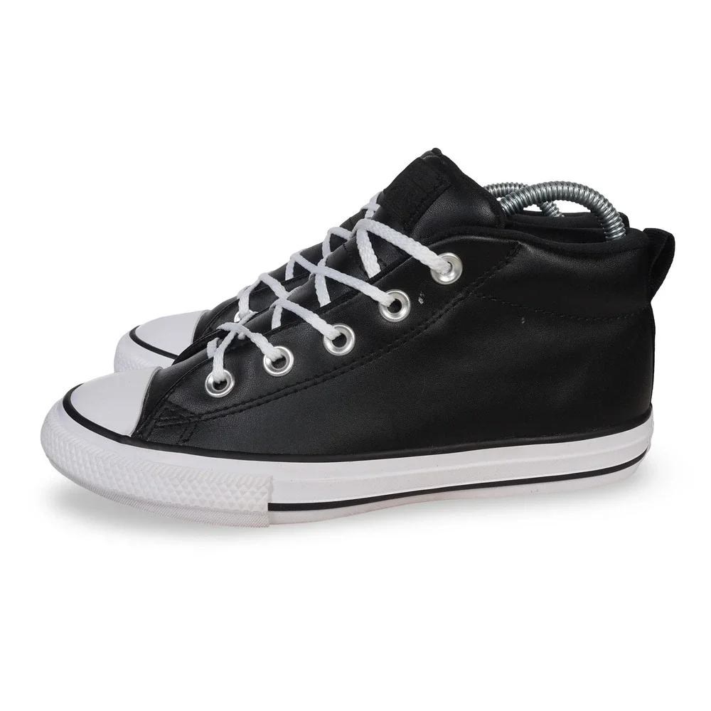 Converse Chuck Taylor All Star Street Youth 2 Black Leather Sneakers 663835C 2